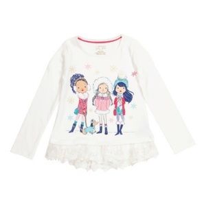 CYNTHIA ROWLEY Girls Lace Hem Fashion Top size L (10/12) M (7-8) S (5-6)